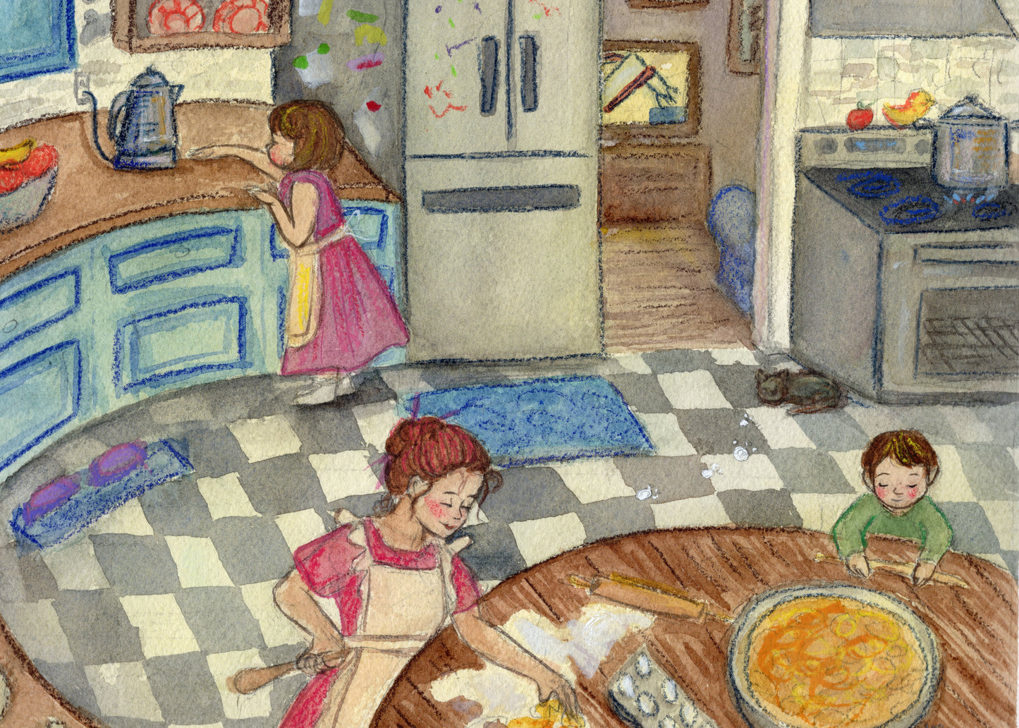 Cozy Kitchen 8in by 10in Original